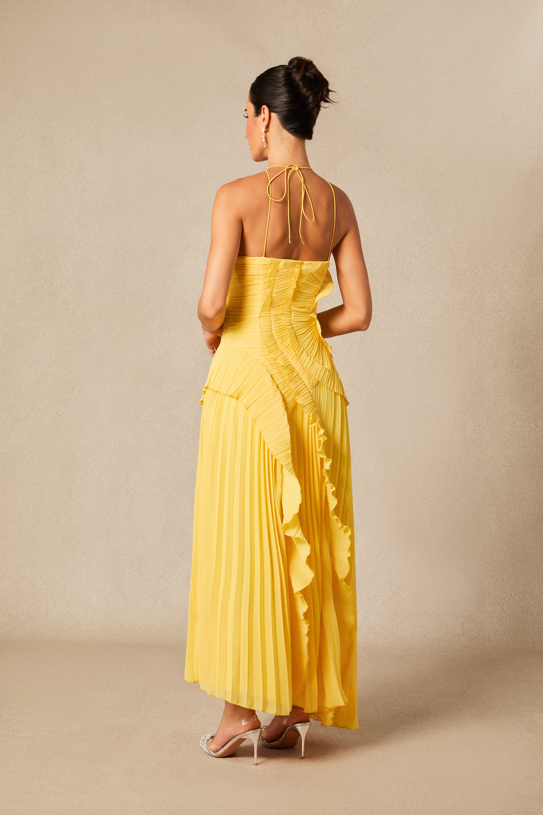 Aveline Lemon maxi dress, alternate front view