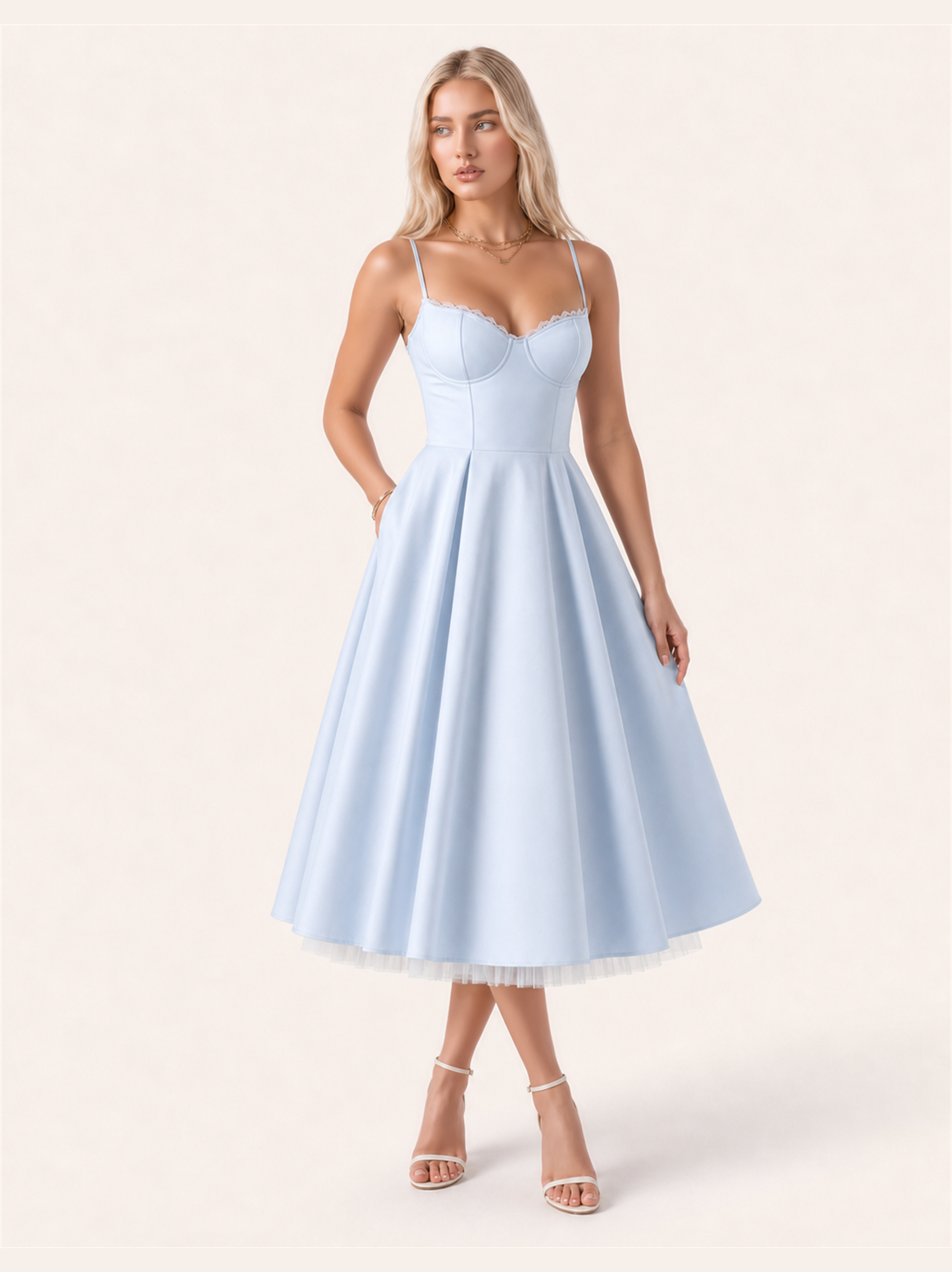 Mirabelle | Sweetheart Tulle Midi Dress