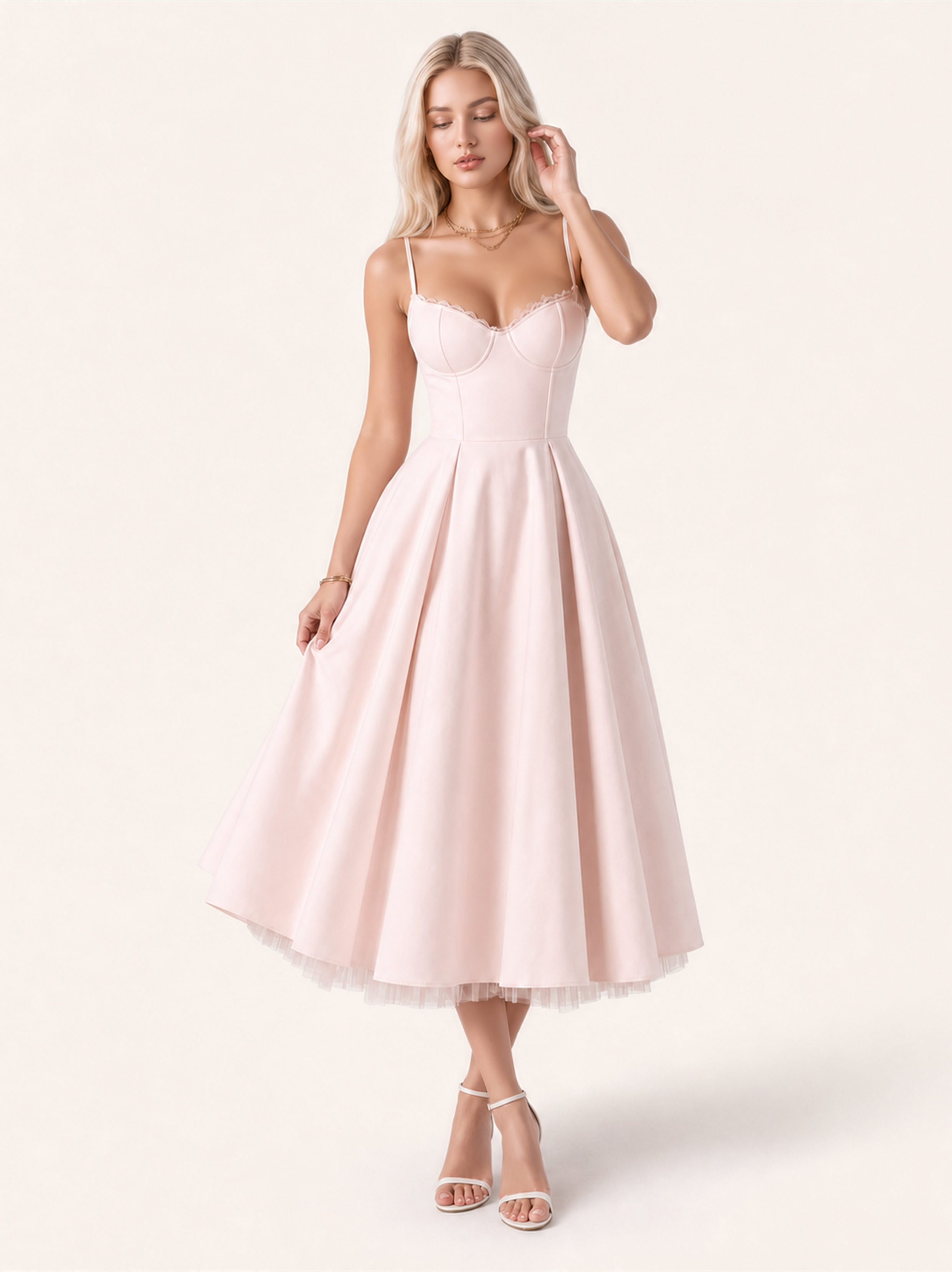 Mirabelle | Sweetheart Tulle Midi Dress