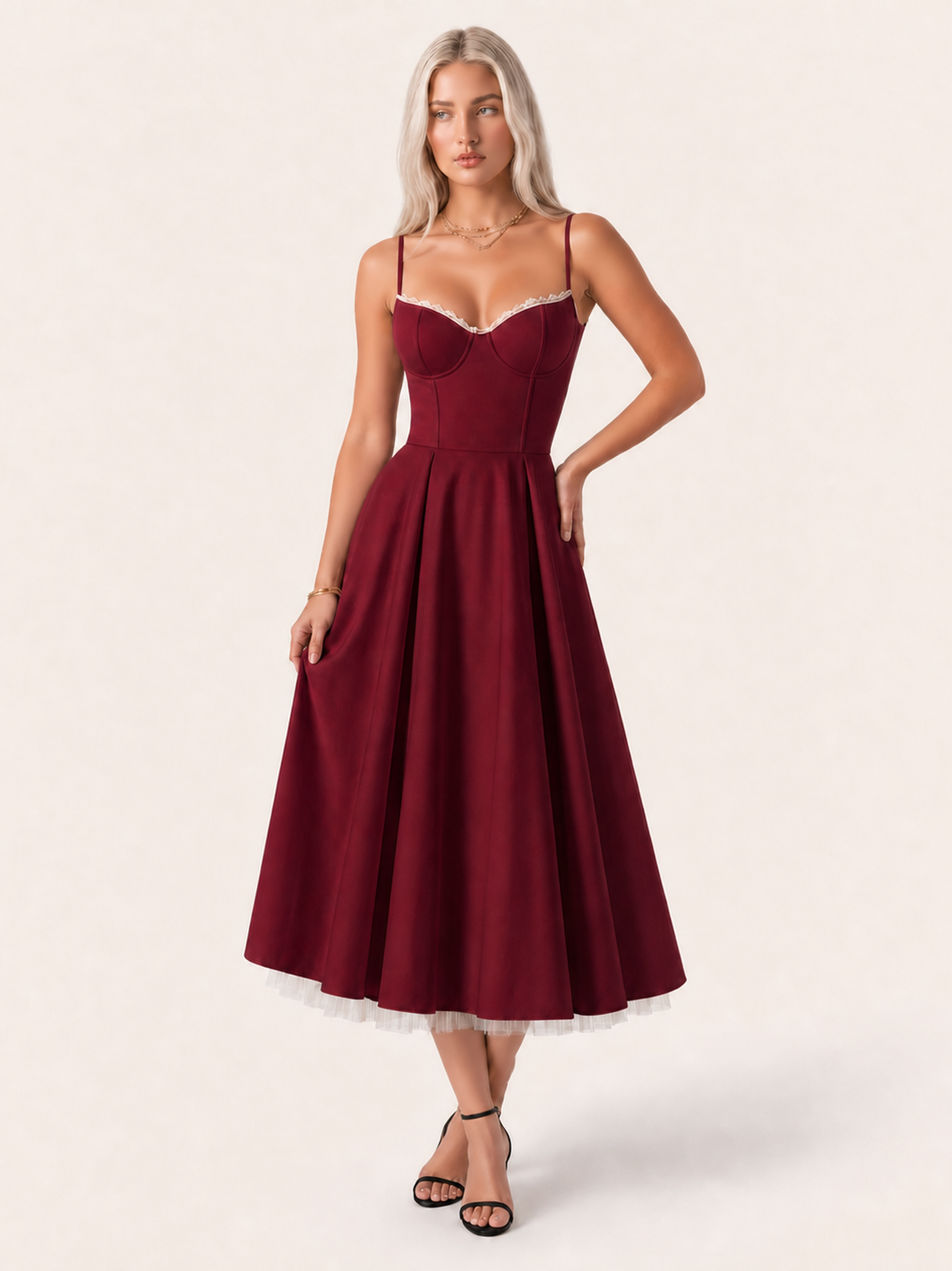 Mirabelle | Sweetheart Tulle Midi Dress