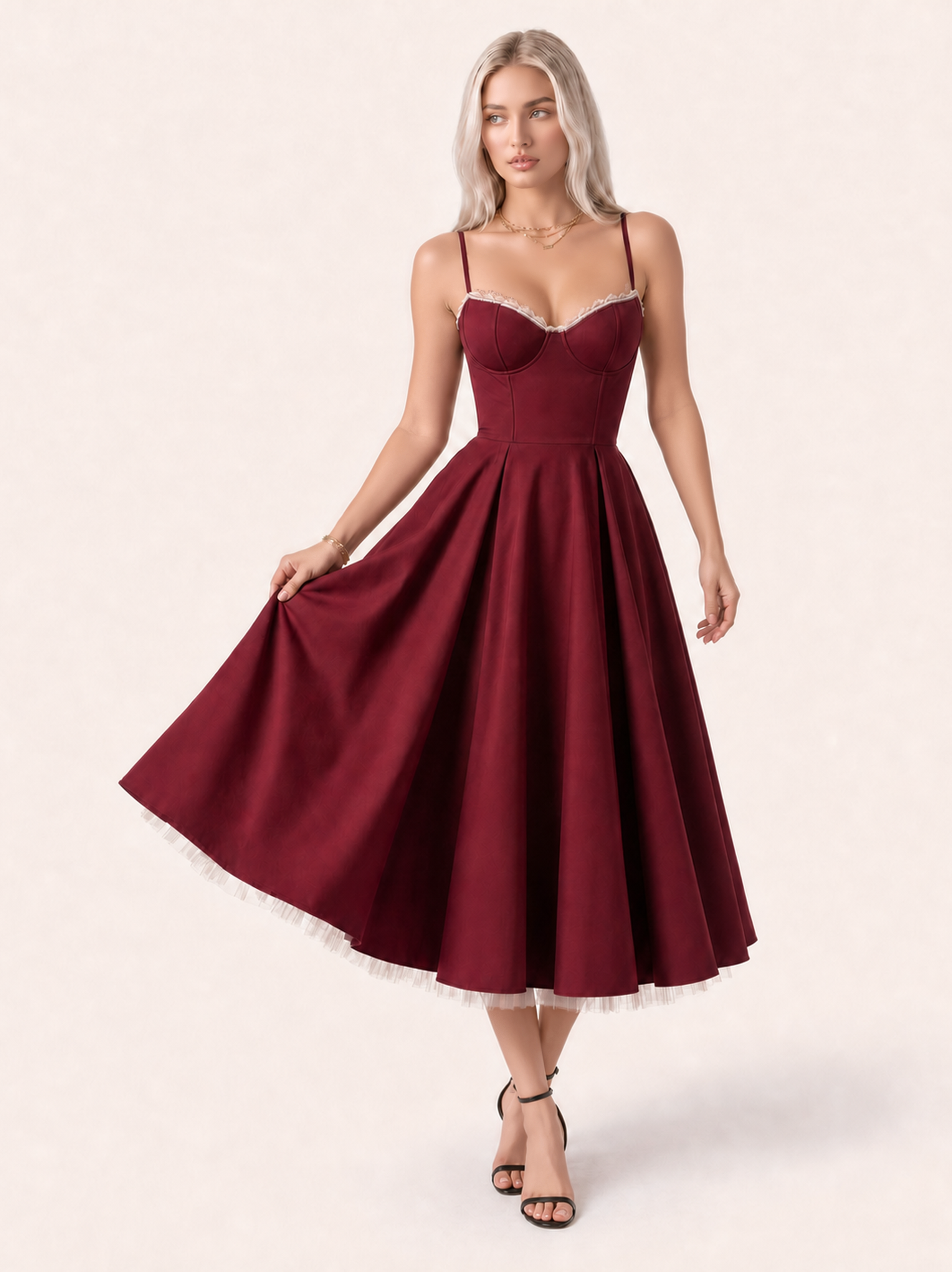 Mirabelle | Sweetheart Tulle Midi Dress