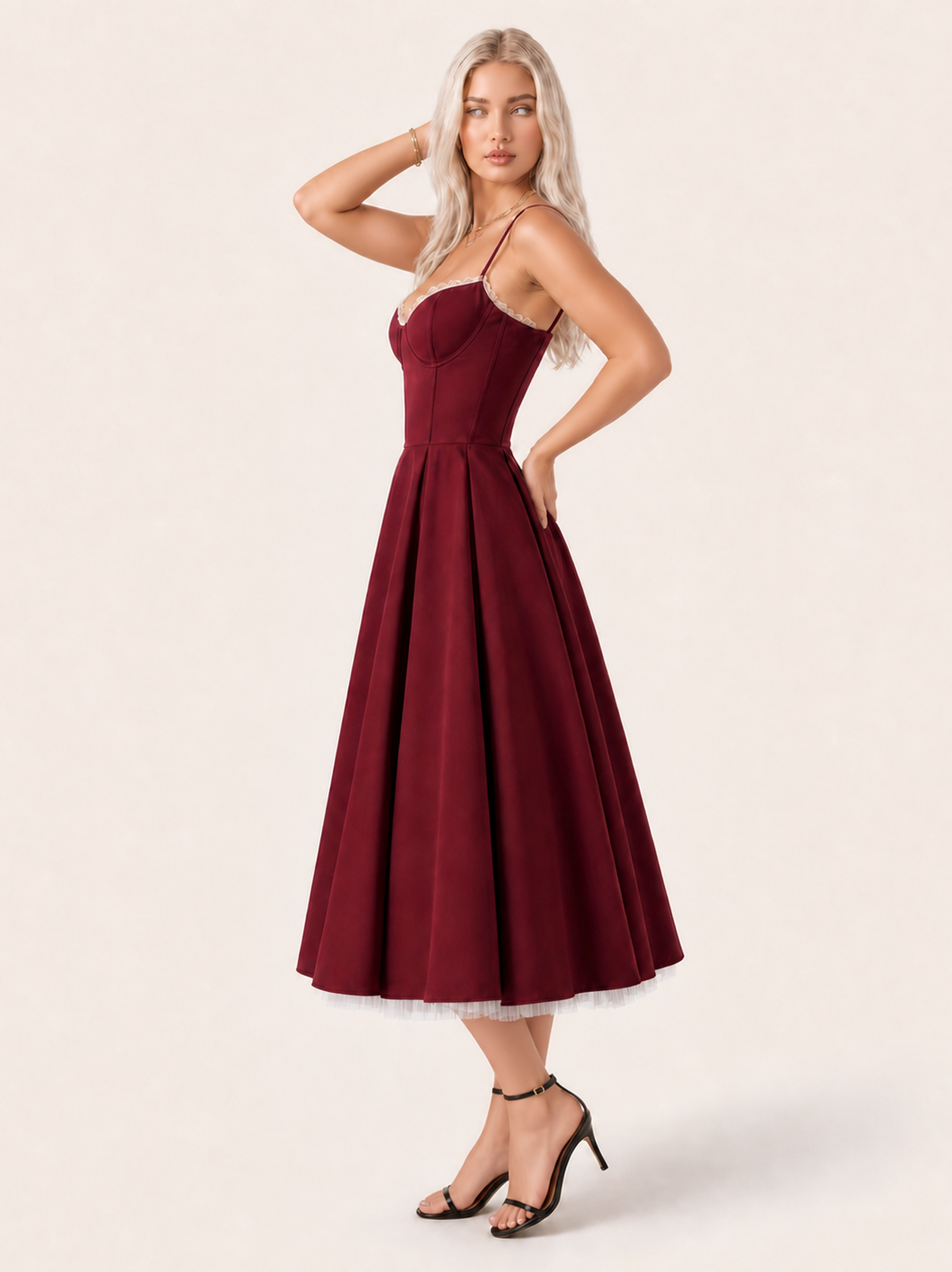 Mirabelle | Sweetheart Tulle Midi Dress