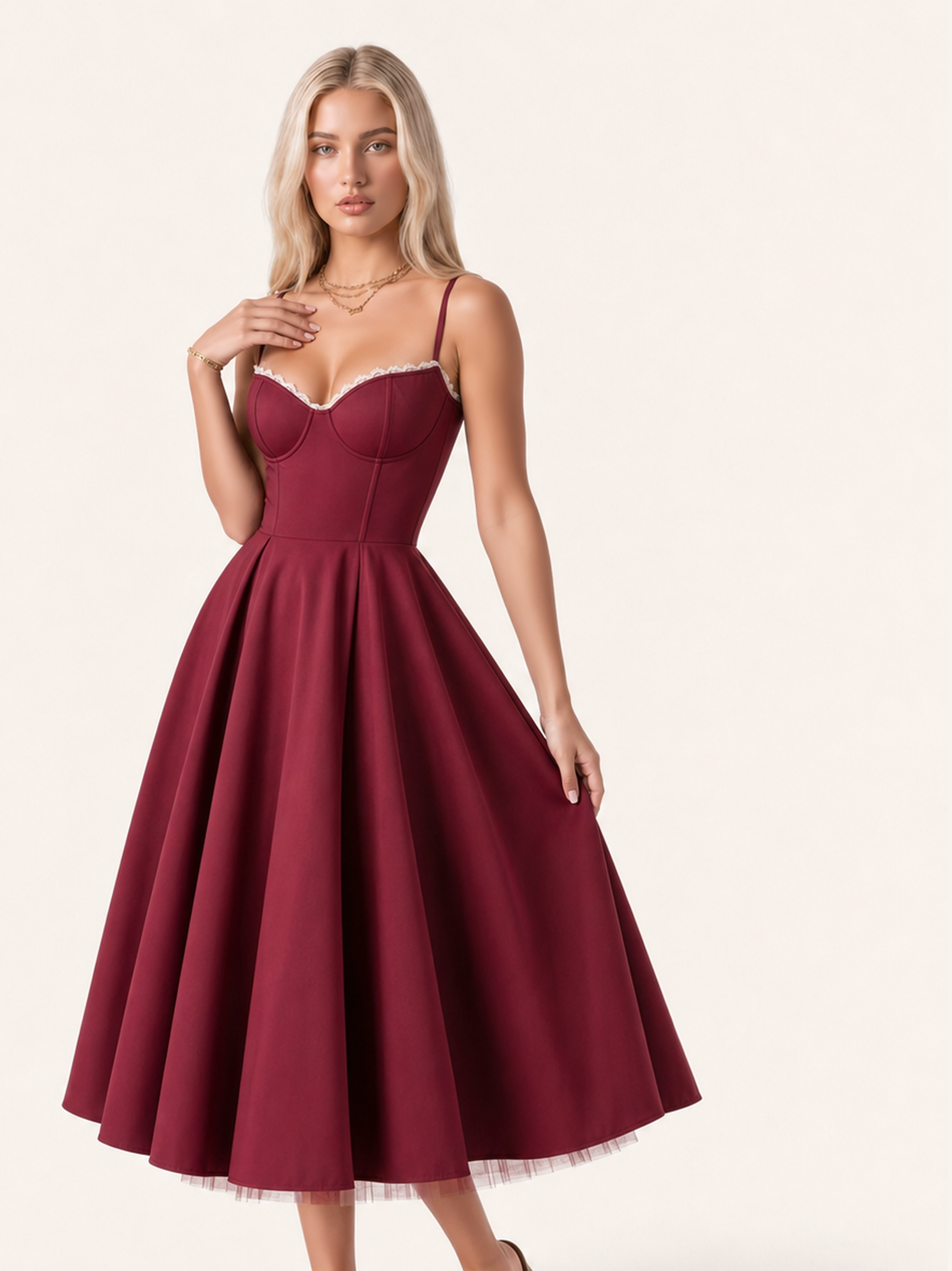 Mirabelle | Sweetheart Tulle Midi Dress