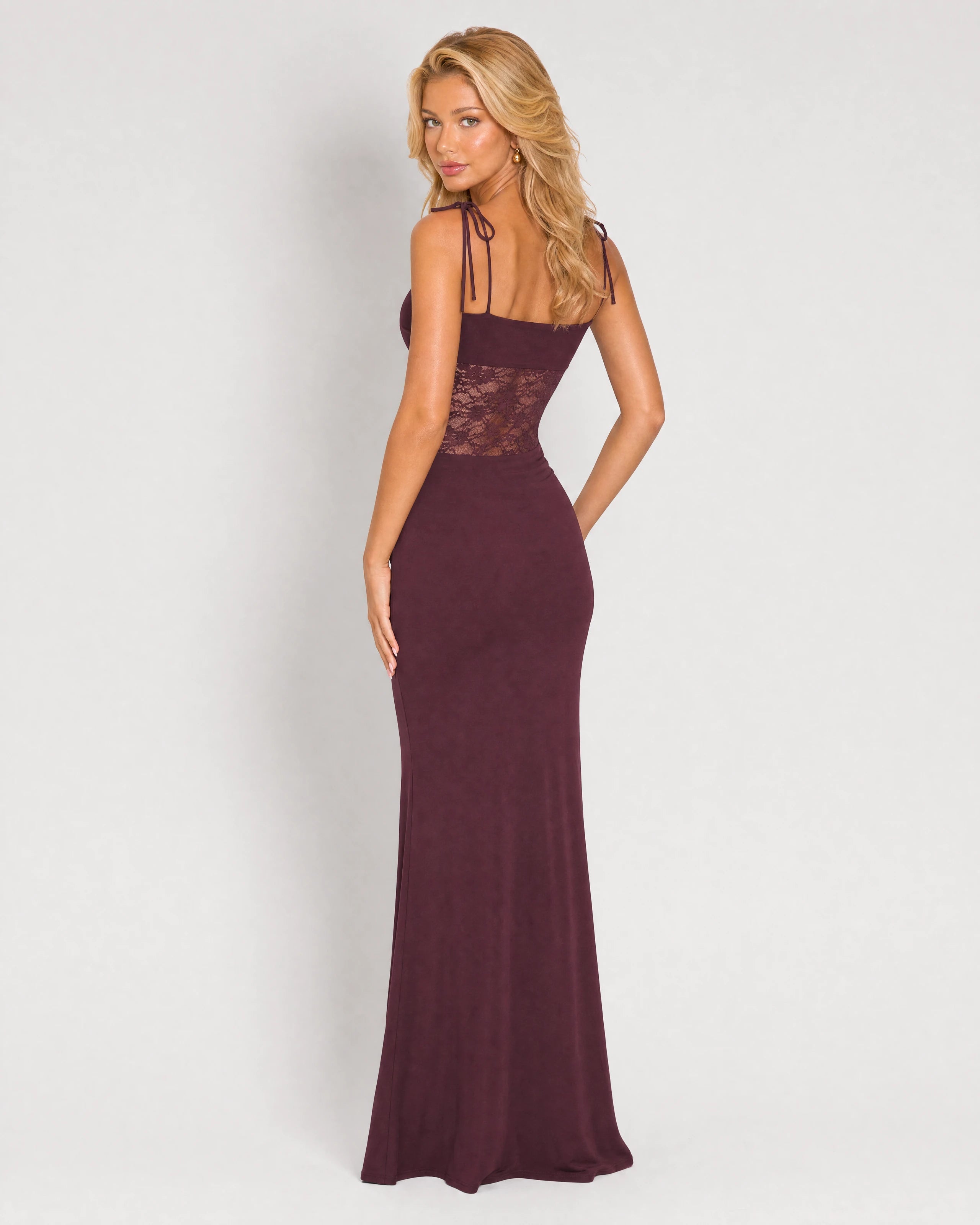 Rosalie burgundy maxi dress - back